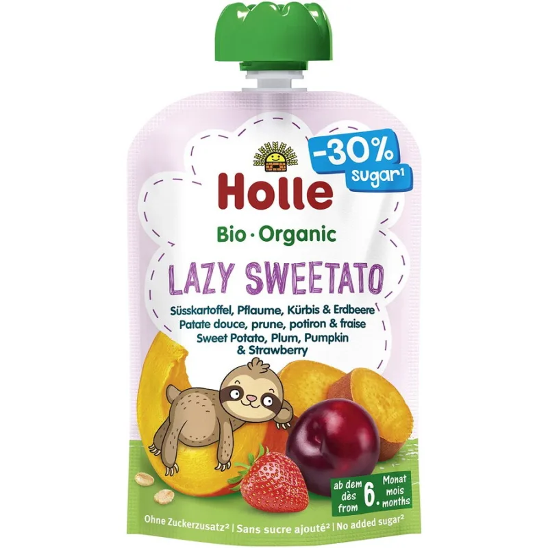 Piure din Cartof Dulce cu Prune, Dovleac si Capsuni pentru Copii +6 Luni Ecologic/Bio 100g HOLLE — preț și oferte