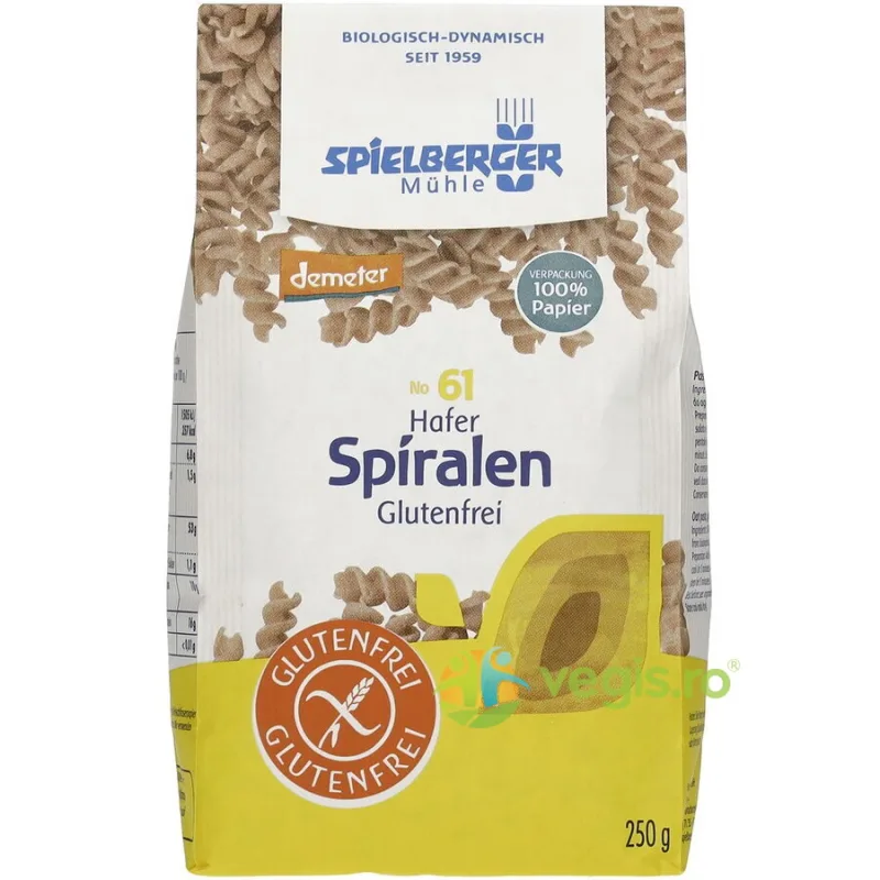 Paste Spirelli din Ovaz fara Gluten Ecologice/Bio 250g SPIELBERGER — preț și oferte