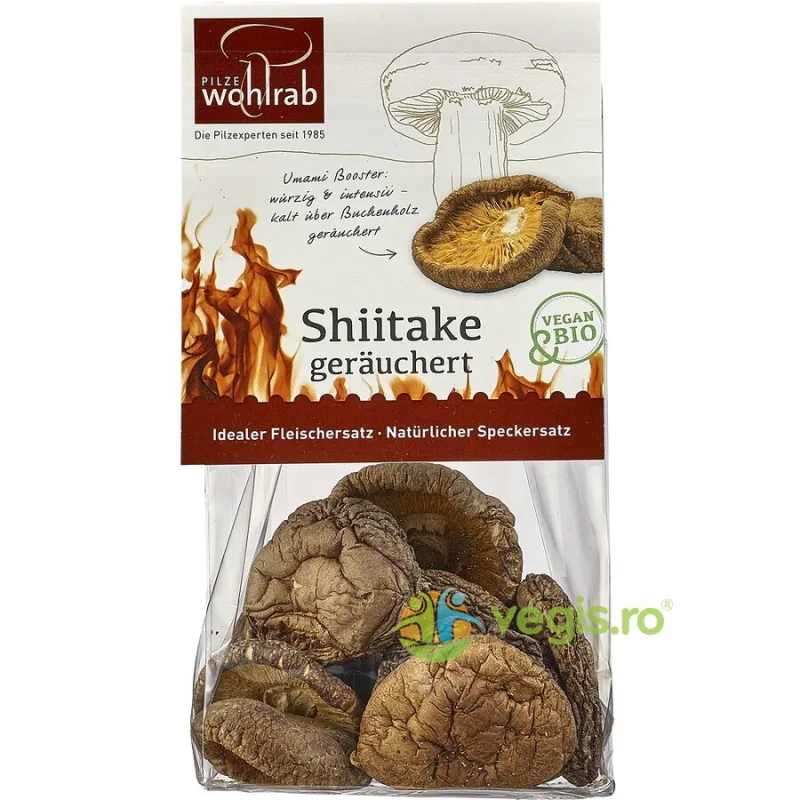 Ciuperci Palarii de Shiitake Afumate Deshidratate Ecologice/Bio 20g WOHLRAB — preț și oferte
