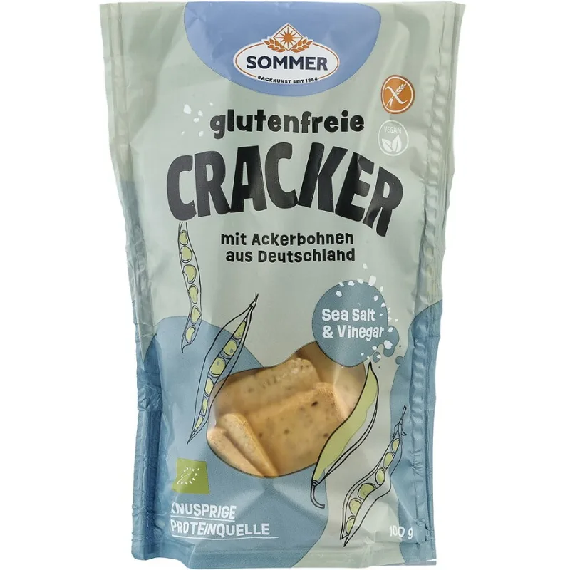 Crackers cu Fasole si Sare de Mare fara Gluten Ecologici/Bio 100g SOMMER — preț și oferte