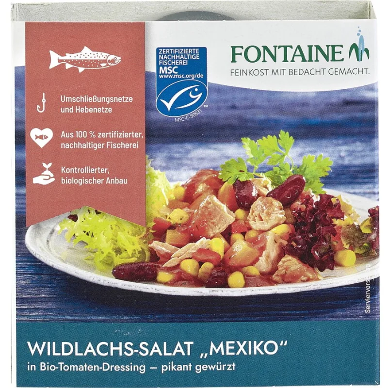 Salata Picanta de Somon Salbatic Mexico in Dressing de Rosii 200g Fontaine — preț și oferte