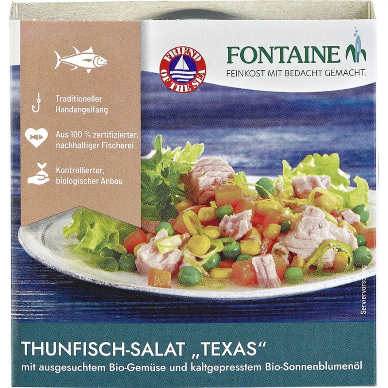 Salata de Ton Texas cu Legume si Ulei de Floarea-Soarelui 200g Fontaine — preț și oferte