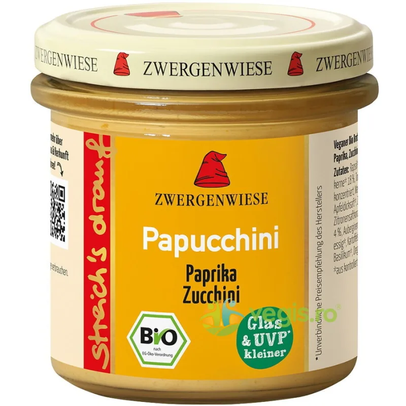 Crema Tartinabila Vegetala Papucchini cu Ardei si Zucchini Ecologica/Bio 135g — preț și oferte