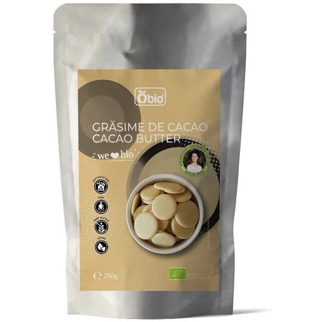Grasime de Cacao Raw Ecologic/Bio 250g OBio — preț și oferte
