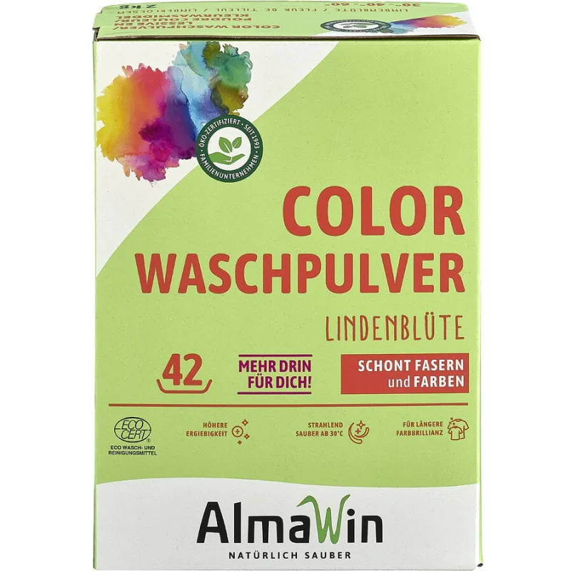 Detergent Pudra pentru Rufe Colorate cu Parfum de Flori de Tei 2kg ALMAWIN — preț și oferte