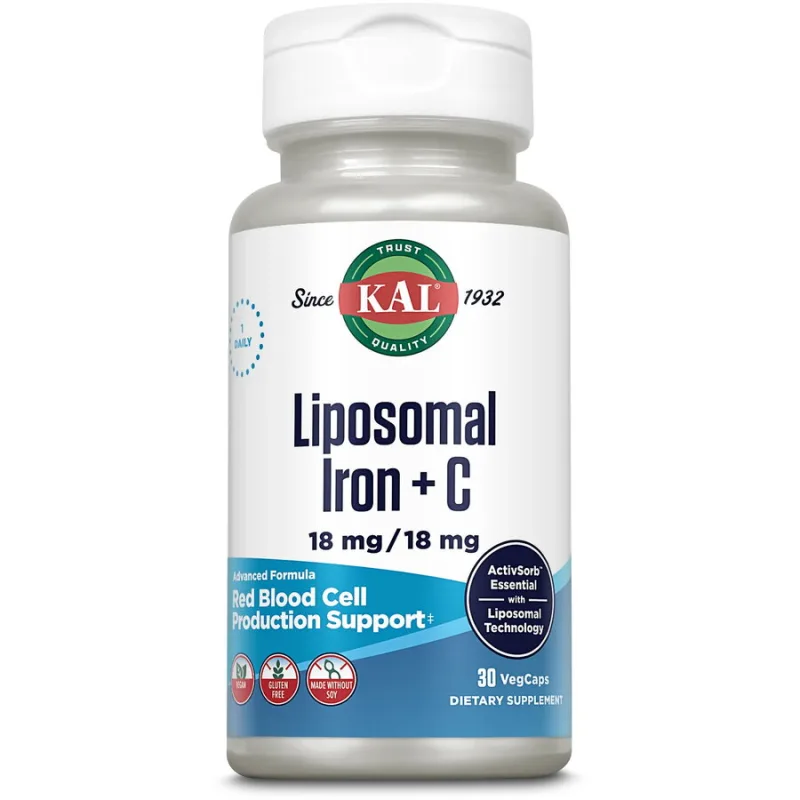 Liposomal Iron + C 30cps vegetale Kal — preț și oferte