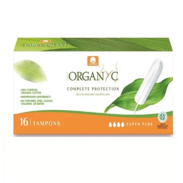 Tampoane din bumbac organic Super Plus, 16 bucati, Organyc — preț și oferte