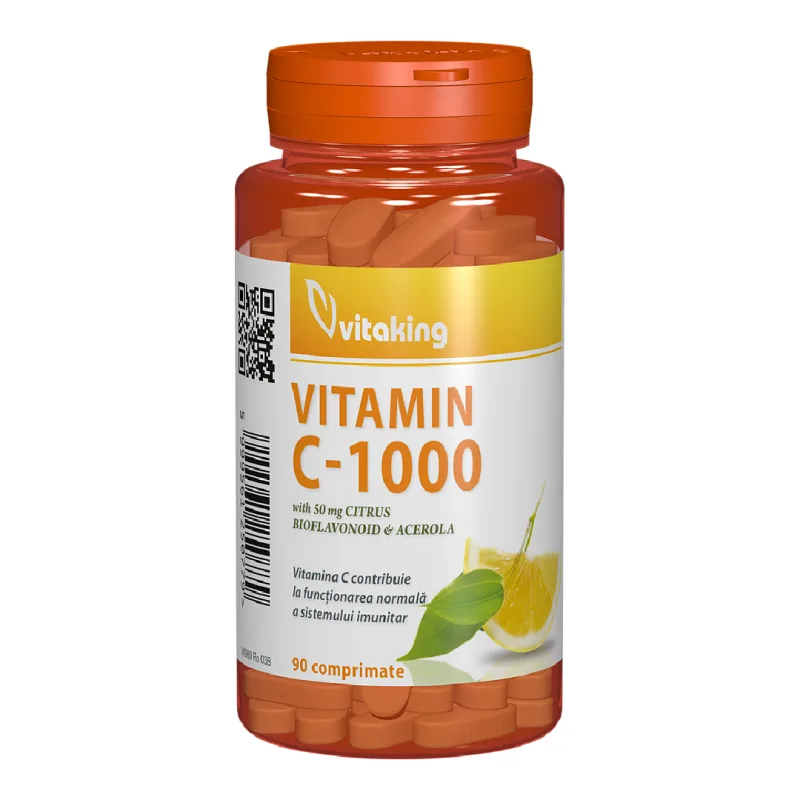 Vitamina C cu Bioflavonoide 1000mg, 90 tablete, VitaKing — preț și oferte