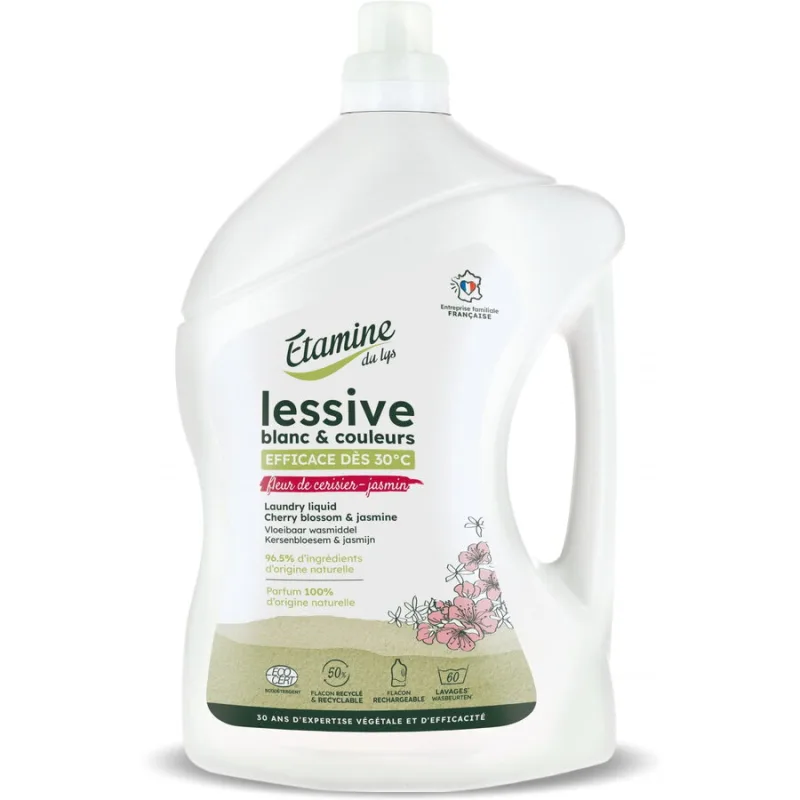 Detergent pentru Rufe Albe si Colorate cu Parfum de Flori de Cires si Iasomie Format Mare 3L ETAMINE DU LYS — preț și oferte