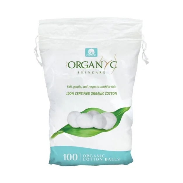 Bile de vata din bumbac organic, 100 bucati, Organyc — preț și oferte