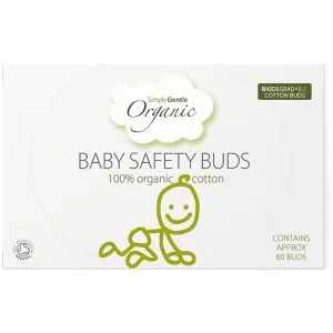 Betisoare de Urechi din Bumbac Organic cu Opritor pentru Bebelusi Simply Gentle Organic 60buc