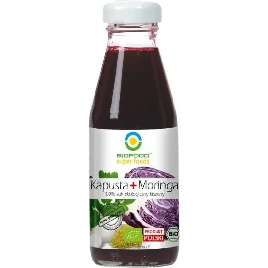 Suc de Varza Rosie Lactofermentata si Moringa Ecologic/Bio 200ml BIOFOOD — preț și oferte