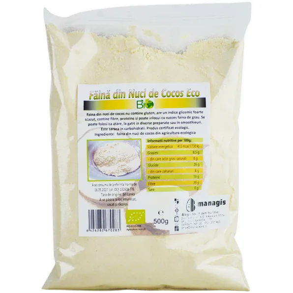 Faina de Nuci de Cocos Ecologica/Bio 500g MANAGIS — preț și oferte