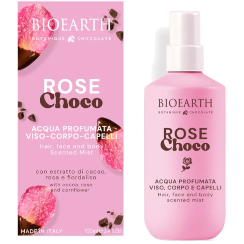 Apa Parfumata pentru Ten, Corp si Par cu Ciocolata si Trandafiri Rose Choco 100ml Bioearth — preț și oferte