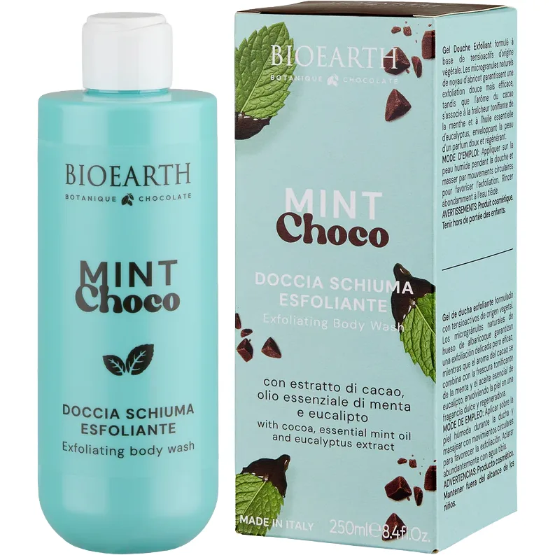 Gel de Dus Exfoliant cu Ciocolata si Menta Mint Choco 250ml Bioearth — preț și oferte