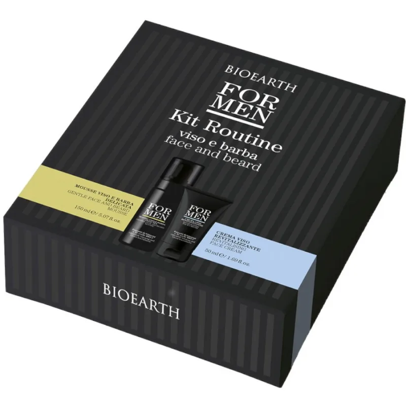 Set pentru Barbati Crema de Fata 50ml + Spuma de Ras si de Curatare Ten si Barba 150ml Bioearth — preț și oferte