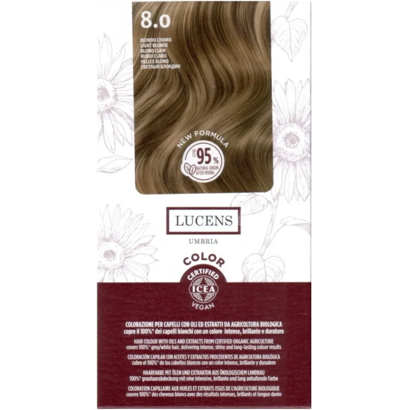 Vopsea de Par fara Amoniac Blond Deschis 8.0 50ml LUCENS UMBRIA — preț și oferte