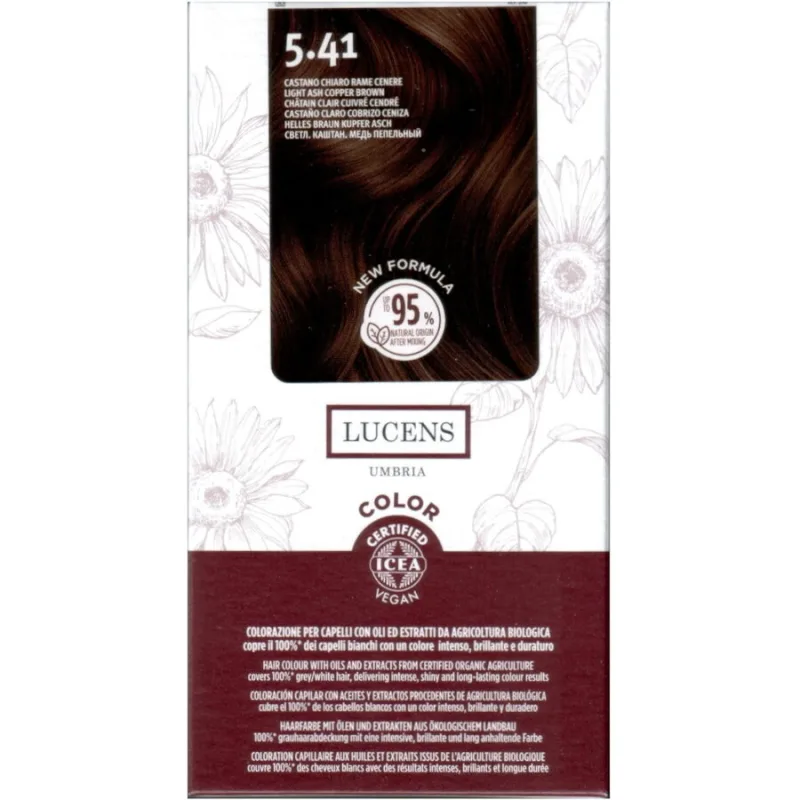 Vopsea de Par fara Amoniac Saten Deschis Aramiu Cenusiu 5.41 50ml LUCENS UMBRIA — preț și oferte