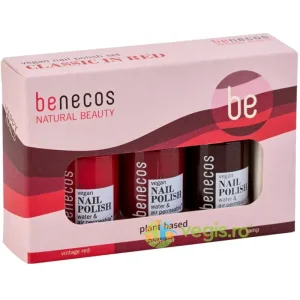 Set Lacuri de Unghii Naturale 20-Free Plant Based Classic in Red 3x5ml