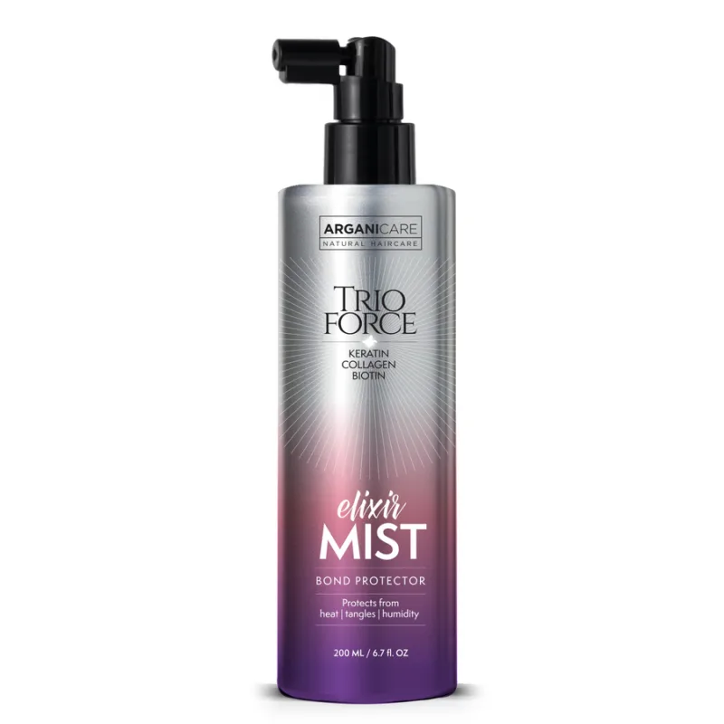 Spray Protectie Termica pentru Prevenirea Ruperii si Descurcarea Parului Trio Force Elixir Mist 200ml ARGANICARE — preț și oferte