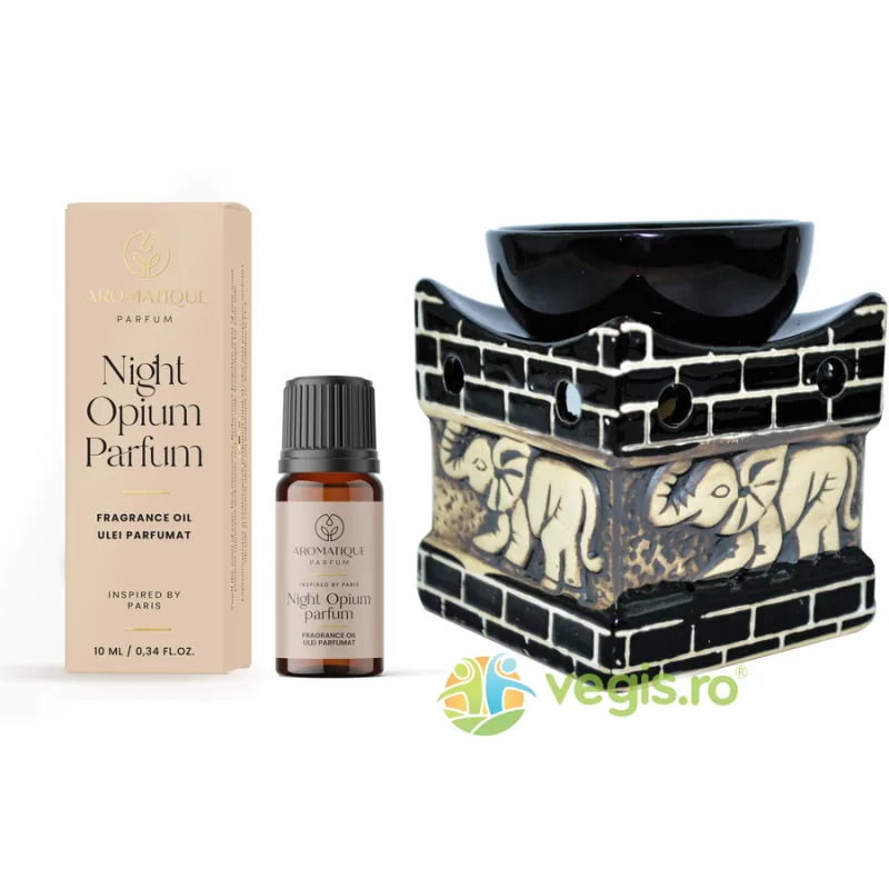 Set Ulei Parfumat Night Opium 10ml AROMATIQUE + Suport Mare pentru Ulei Aromat Elefant BISPOL EXCLUSIV — preț și oferte