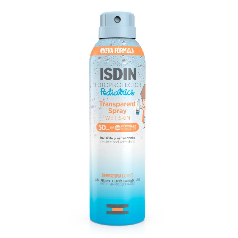 Spray transparent protectie solara copii SPF50, Fotoprotector Pediatrics Wet Skin, 250ml, Isdin — preț și oferte