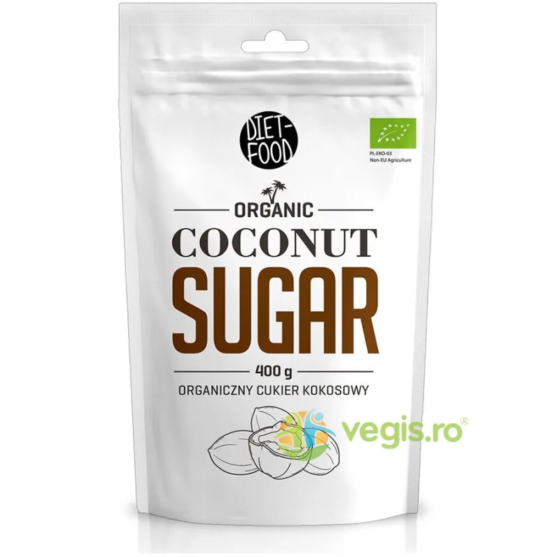Zahar de Cocos cu Indice Glicemic Redus Ecologic/Bio 400g DIET FOOD — preț și oferte