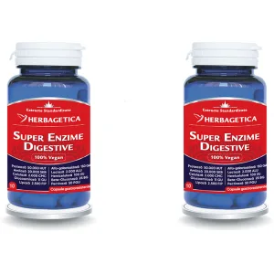 Pachet Super Enzime Digestive 10cps + 10cps (50% reducere la al doilea produs)