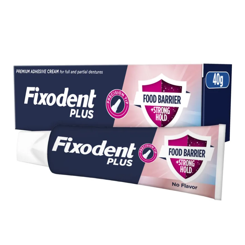 Crema adeziva pentru proteza dentara Food Barrier, 40 g, Fixodent Plus — preț și oferte