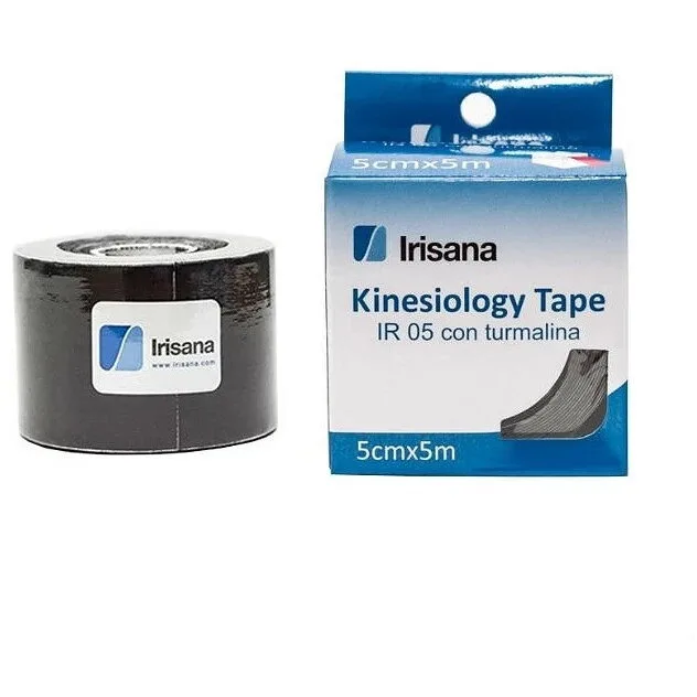 Bandaj Kinesio Elastic Adeziv cu Turmalina Rola Negru 5m IRISANA — preț și oferte