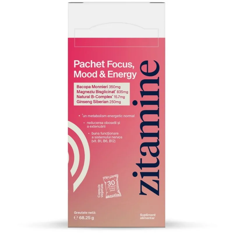 Pachet Focus Mood Energy 30 plicuri x 4cps ZITAMINE — preț și oferte