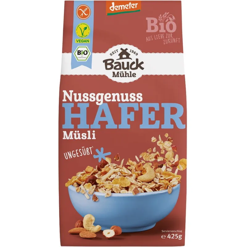 Musli de Ovaz cu Mix de Nuci fara Gluten Ecologic/Bio 425g BAUCKHOF — preț și oferte