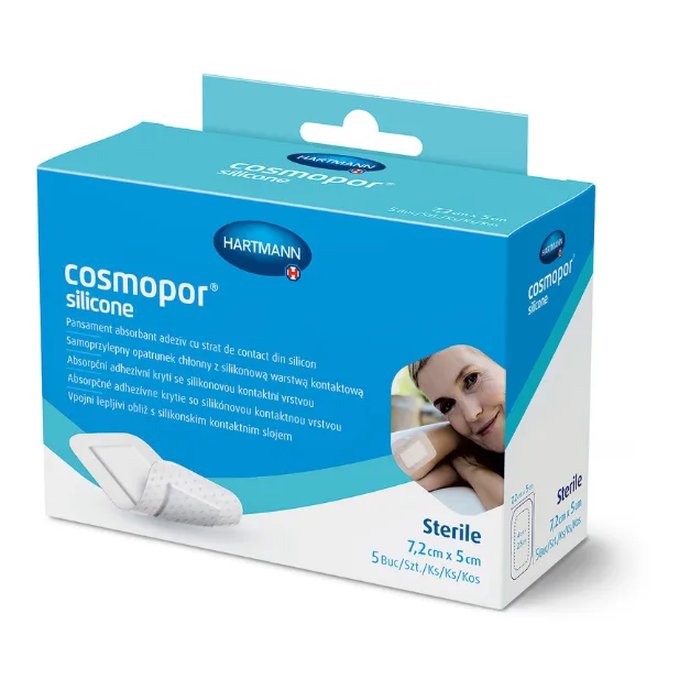 Plasturi autoadezivi Cosmopor Silicone, 7.2*5cm, 5 bucati, Hartmann — preț și oferte