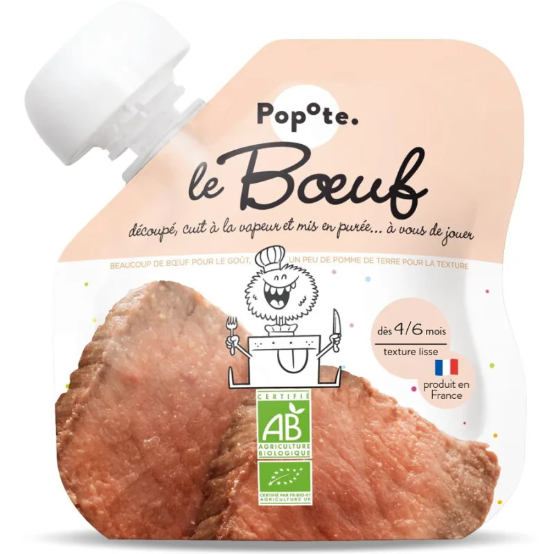 Piure cu 51% Carne de Vita pentru Copi +4-6 Luni Ecologic/Bio 60g POPOTE — preț și oferte