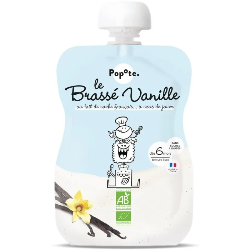 Iaurt din Lapte de Vaca si Vanilie pentru Copii +6 Luni fara Zahar Adaugat Ecologic/Bio 100g POPOTE — preț și oferte