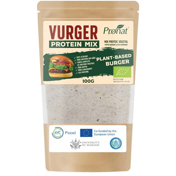 Mix Proteic Vegetal Ideal pentru Burgeri si Alte Preparate Vurger Protein Mix Ecologic/Bio 100g PRONAT — preț și oferte