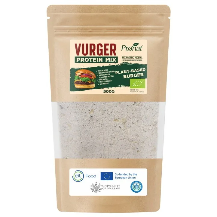 Mix Proteic Vegetal Ideal pentru Burgeri si Alte Preparate Vurger Protein Mix Ecologic/Bio 500g PRONAT — preț și oferte