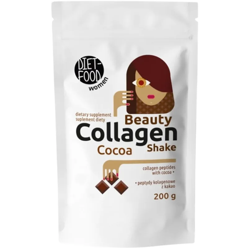 Beauty Collagen Shake cu Cacao si Tarate de Psyllium 200g DIET FOOD — preț și oferte