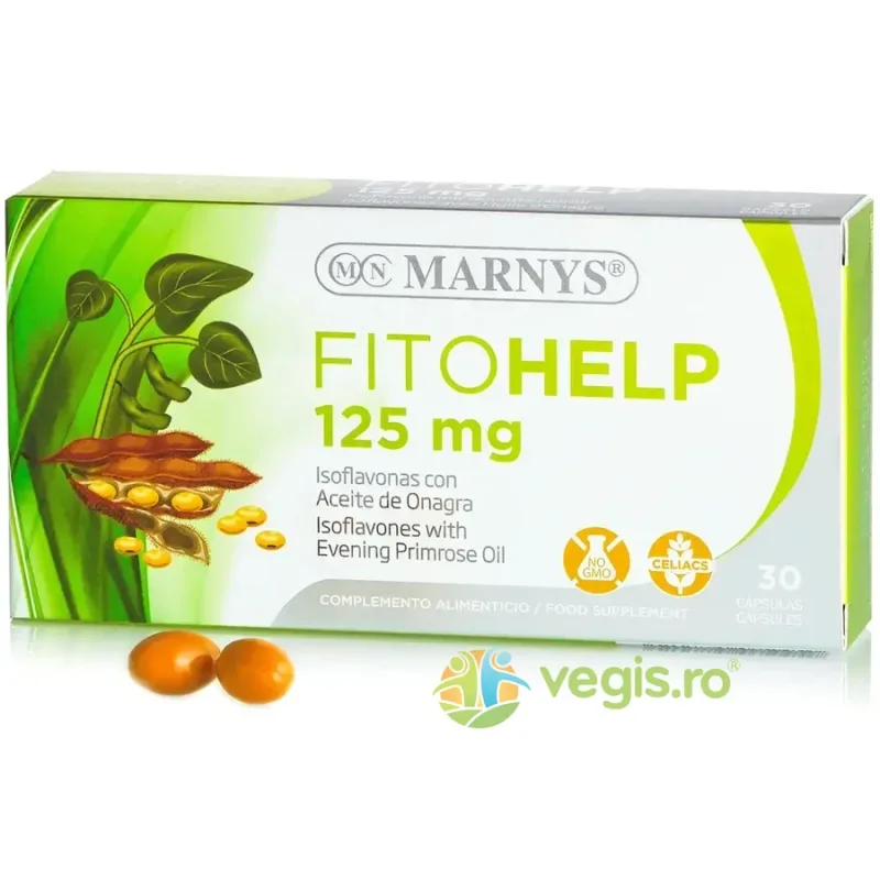 Fitohelp - Izoflavone din Soia 125mg, Ulei de Luminita Noptii si Vitamina E pentru Gestionarea Optima a Simptomelor Menopauzei 30cps moi MARNYS — preț și oferte
