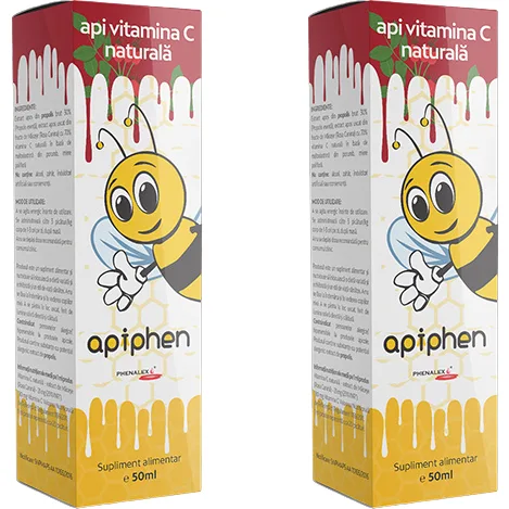 Pachet Apiphen Api Vitamina C Naturala 50ml + 50ml PHENALEX — preț și oferte