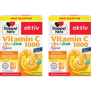 Pachet Vitamina C+D3+Zinc 1000 30tb + 30tb