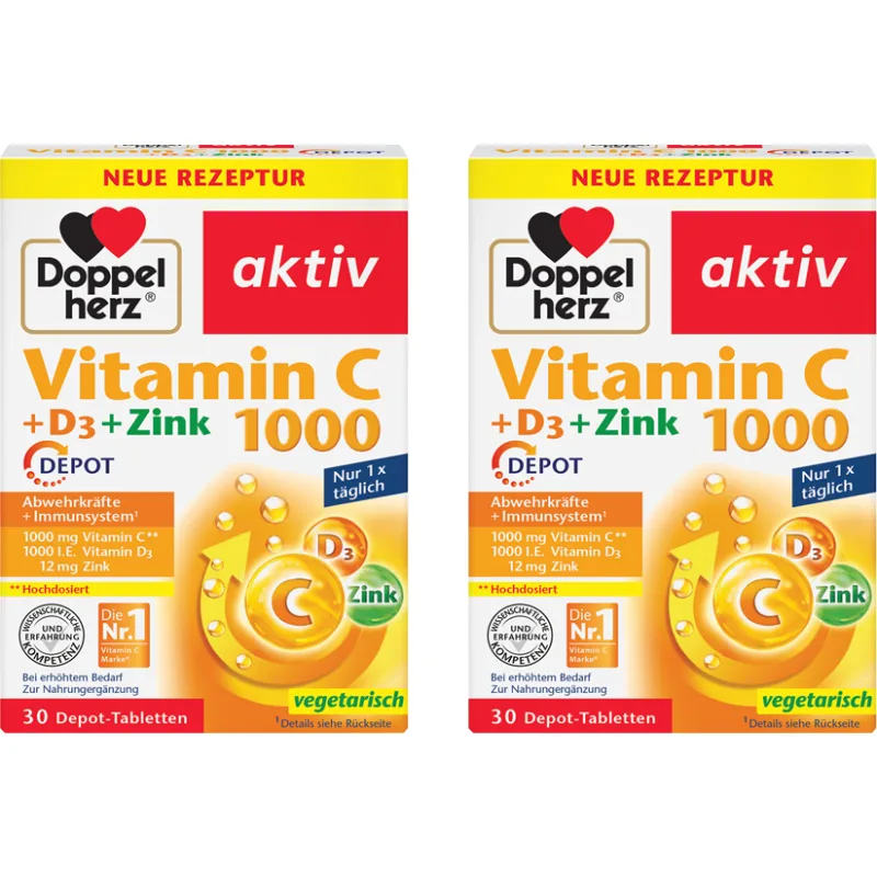 Pachet Vitamina C+D3+Zinc 1000 30tb + 30tb DOPPELHERZ — preț și oferte