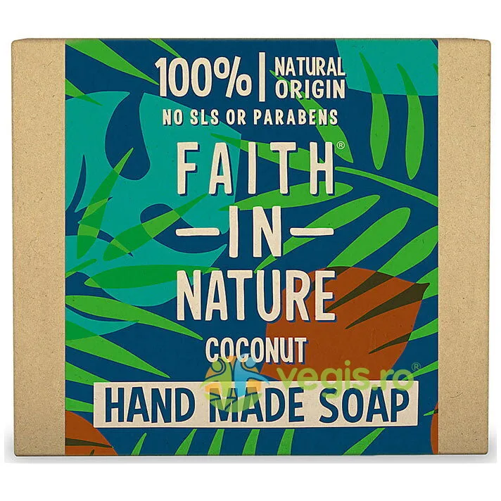 Sapun Natural Solid cu Cocos 100g FAITH IN NATURE — preț și oferte