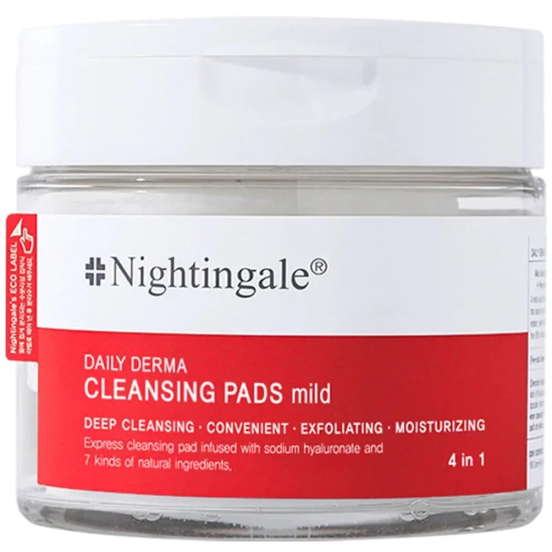 Dischete pentru Curatarea Tenului cu Efect Exfoliant si Hidratant Mild Daily Derma 270ml / 70 dischete NIGHTINGALE — preț și oferte