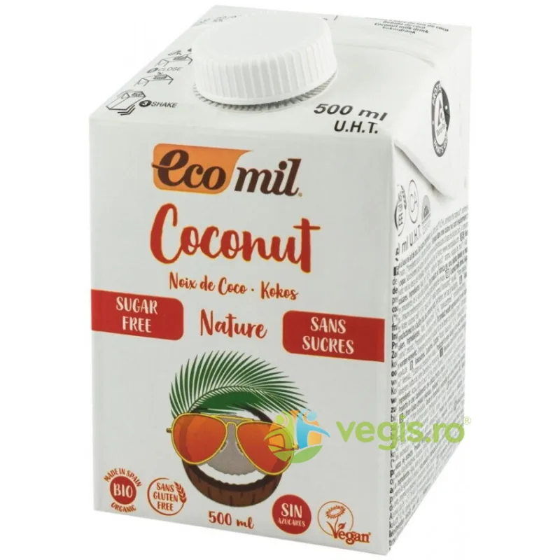 Bautura Vegetala (Lapte) de Cocos Natur fara Zahar Ecologic/Bio 500ml EcoMil — preț și oferte