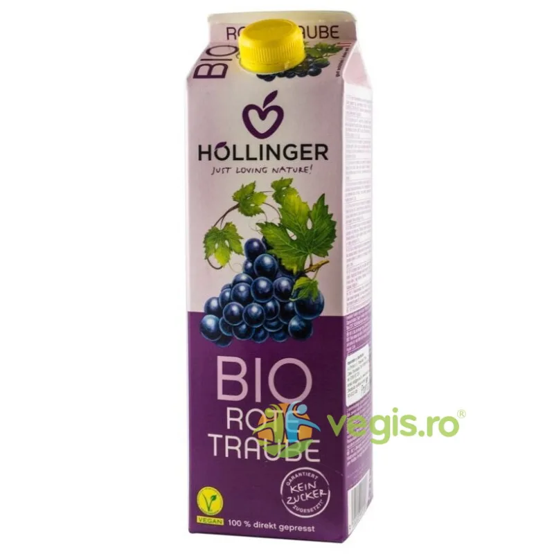 Suc de Struguri Rosii fara Zahar Ecologic/Bio 1L HOLLINGER — preț și oferte