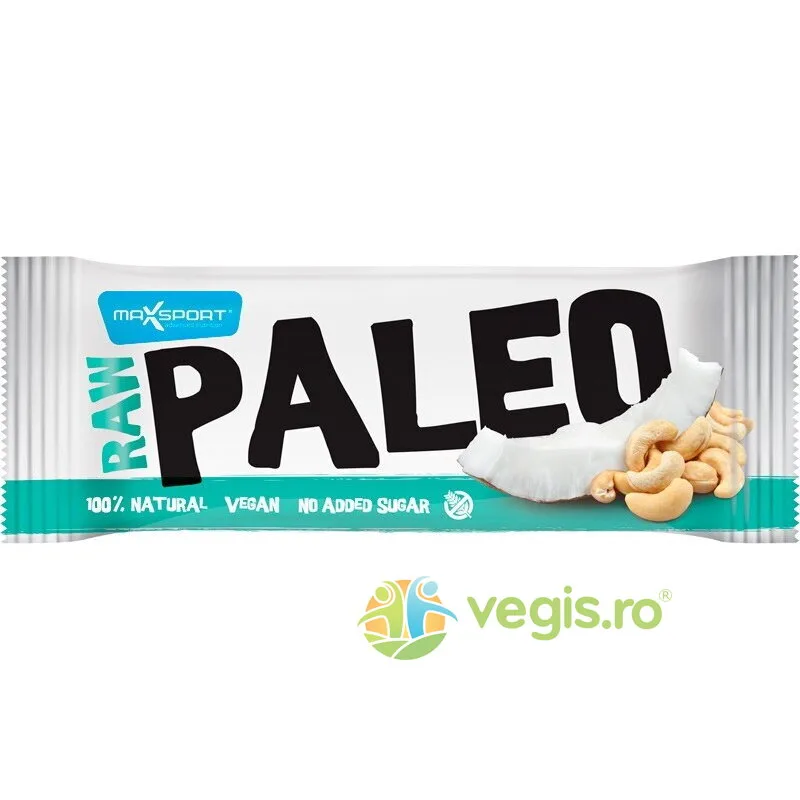 Baton Proteic cu Cocos si Caju Raw Paleo 50g MAXSPORT — preț și oferte