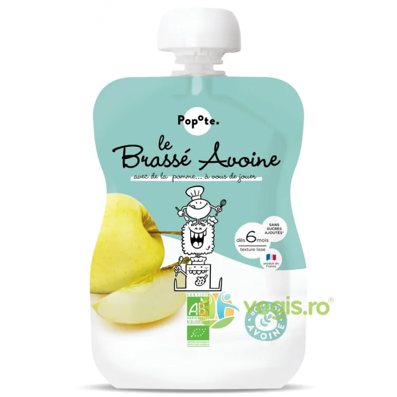 Piure cu 54% Lapte de Ovaz si Mere +6 Luni Ecologic/Bio 100g POPOTE — preț și oferte