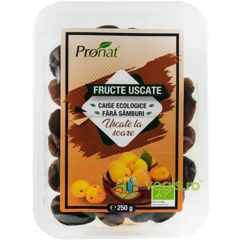 Caise fara Samburi Uscate la Soare Ecologice/Bio 250g PRONAT — preț și oferte
