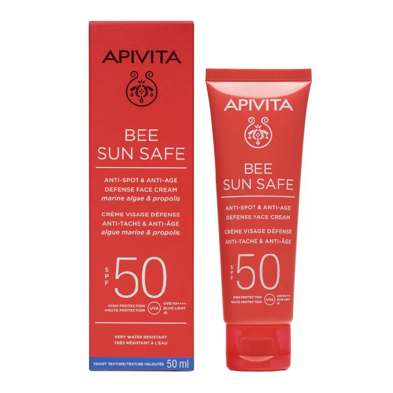 Crema Anti-Spot and Anti-Agee Bee Sun Safe, SPF50, 50 ml, Apivita — preț și oferte